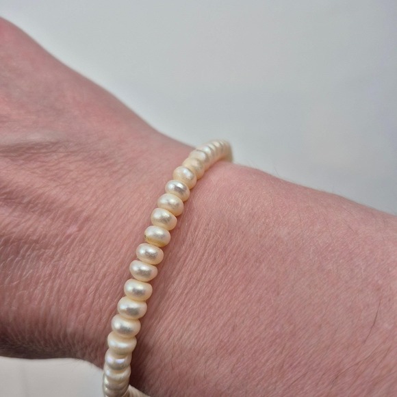 Vtg 10K Gold Pearl Bracelet 7.25